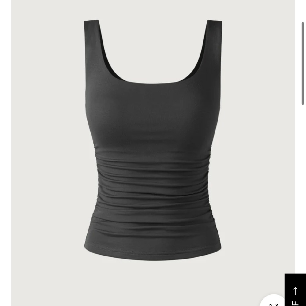 OGL Eco-SkinKiss®2.0 Ruched Sides Square Brami Tank Top-Hip Length